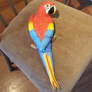 Cast resin red macaw